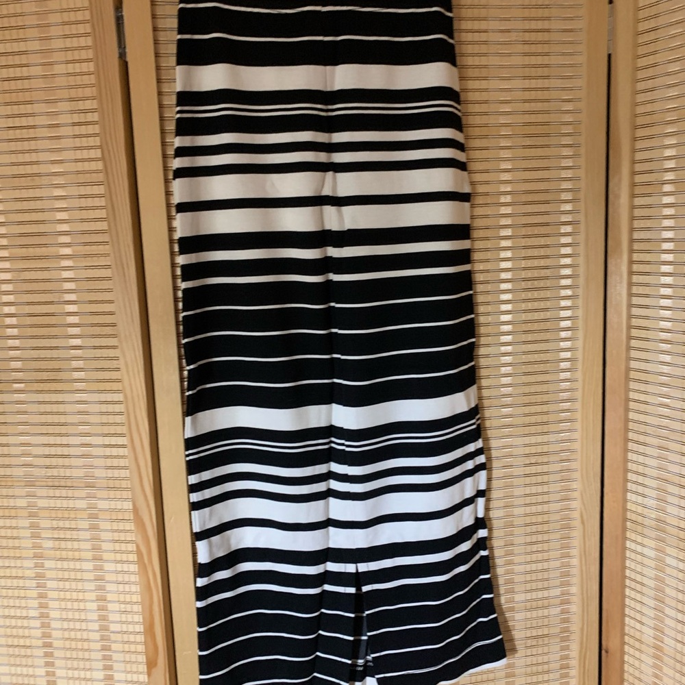 American Apparel Black and White Wide Leg Pants